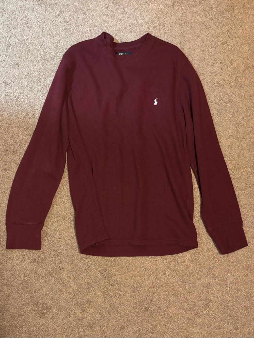 Ralph Lauren Men's Crewneck Sweater - Deep Burgundy with White Pony